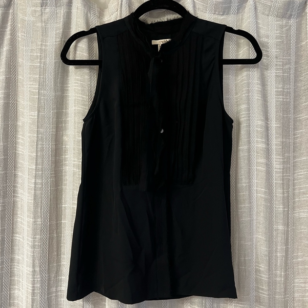 J Crew Button Up Sleeveless Top with Tie Detail